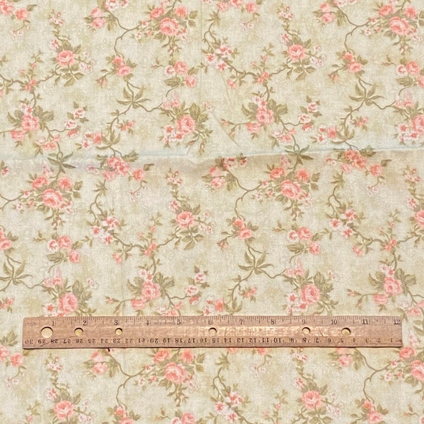 Romantic Rose Floral Cotton Fabric Moondance Moda 1 YD