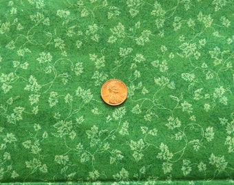 Vintage Fabric Traditions Leaf Print Green Cotton BTY