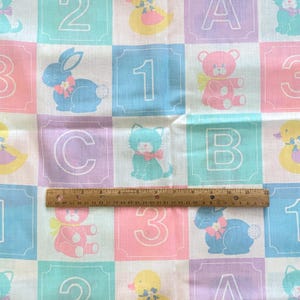 BTY Novelty Nursery Animals Fabric Pastel Crafting Cotton