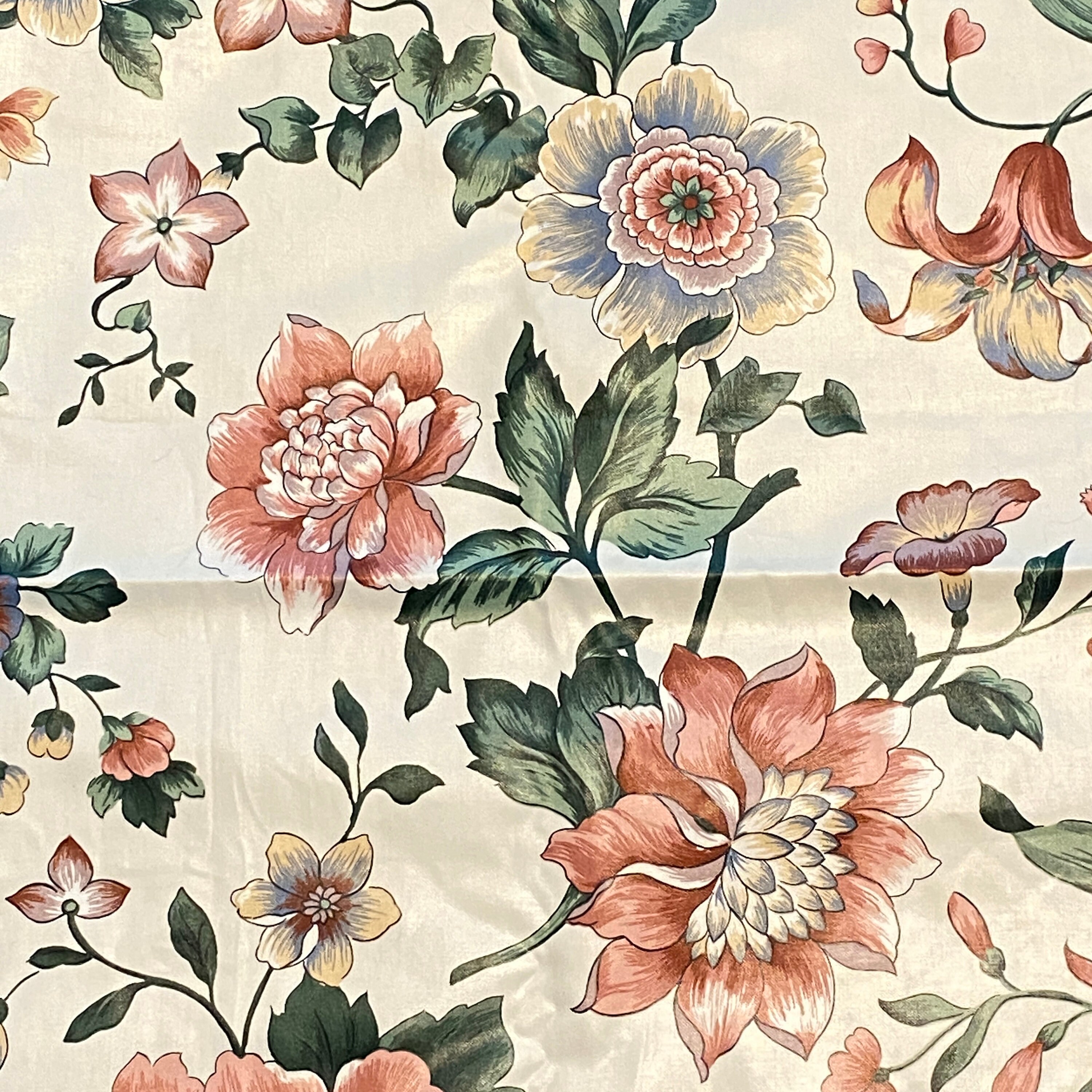 2.5 YD Large Print Floral Chintz Fabric Dusty Pink Vintage - Etsy