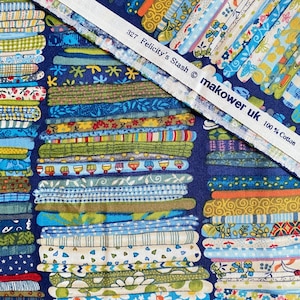 1.5 YD Felicitys Stash Fabric Blue Quilting Cotton