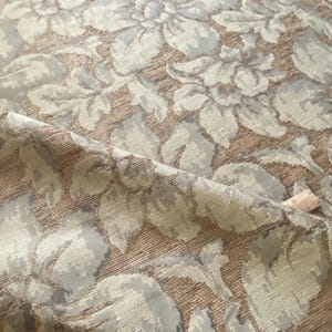 BTY Beige Light Brown Floral Chenille Upholstery Decor Fabric