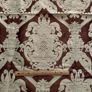 BTY Vintage Damask Decor Upholstery Fabric Beige Brown