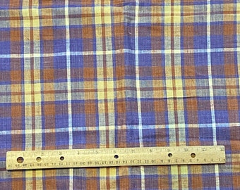 Purple Brown Plaid Fabric Homespun Style BTY