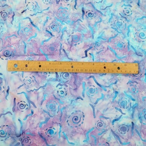 1 YD Purple Blue Abstract Cotton Batik Fabric