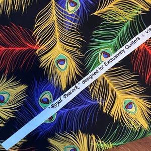 1.4 YD Colorful Peacock Feathers Fabric Quilting Cotton