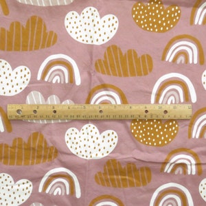 1 YD Purple Cloud and Rainbow Fabric Cotton Novelty