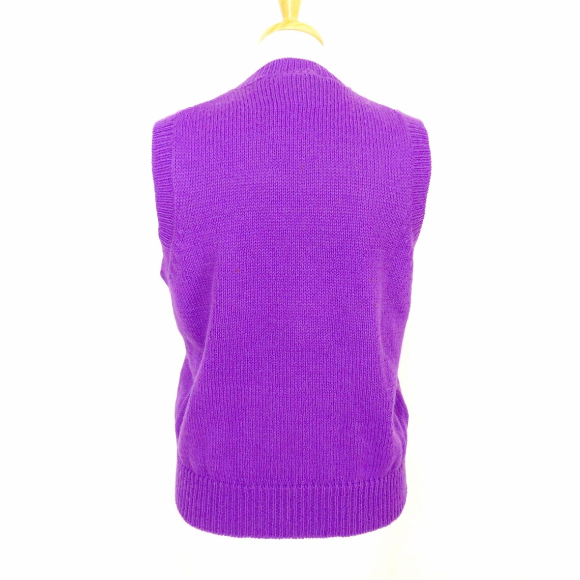 Womens 80s Sweater Vest Purple Size Large | Etsy