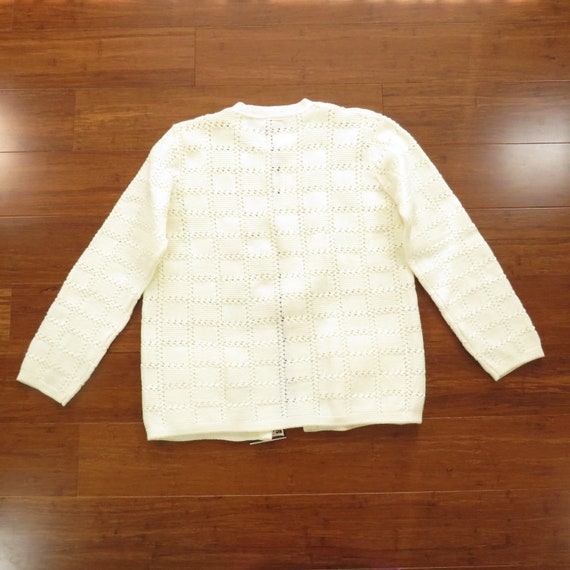 Womens 1970s Vintage Cardi Sweater Size L Ivory C… - image 5