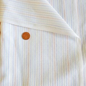 1.7 YD Striped Polycotton Shirting Fabric White