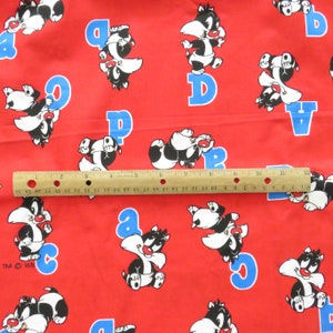 BTY Vintage Baby Sylvester Fabric Red Cotton
