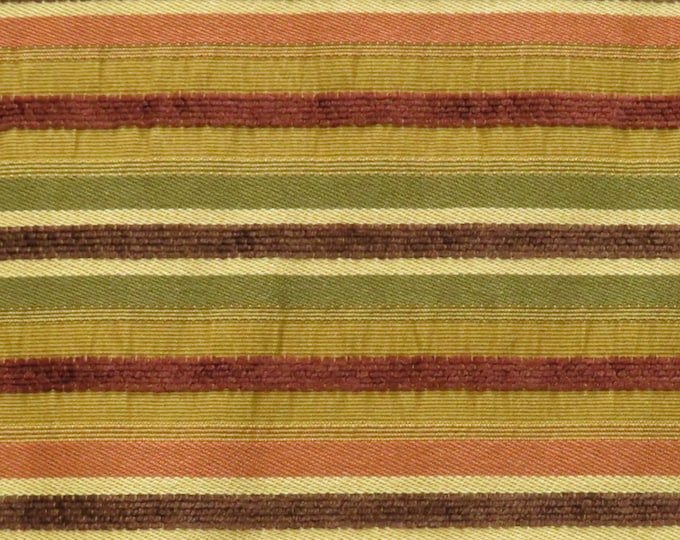 BTY 1970s 80s Vintage Upholstery Fabric Velour Stripe Etsy