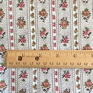 BTY Vintage Muted Floral Stripe Fabric Quilting Cotton