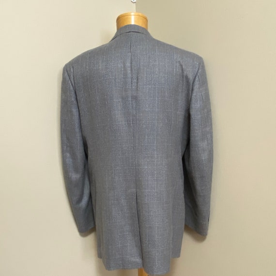 Mens Vintage Stafford Sport Coat Blue Gray Plaid … - image 4