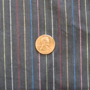 1.4 YD Striped Cotton Shirting Fabric Soft Black FLAW