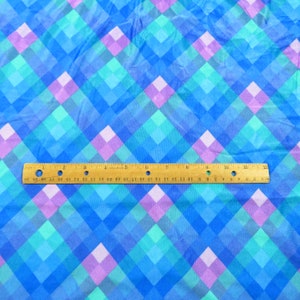 1.8 YD Vintage 80s Traje de baño geométrico Tela Azul