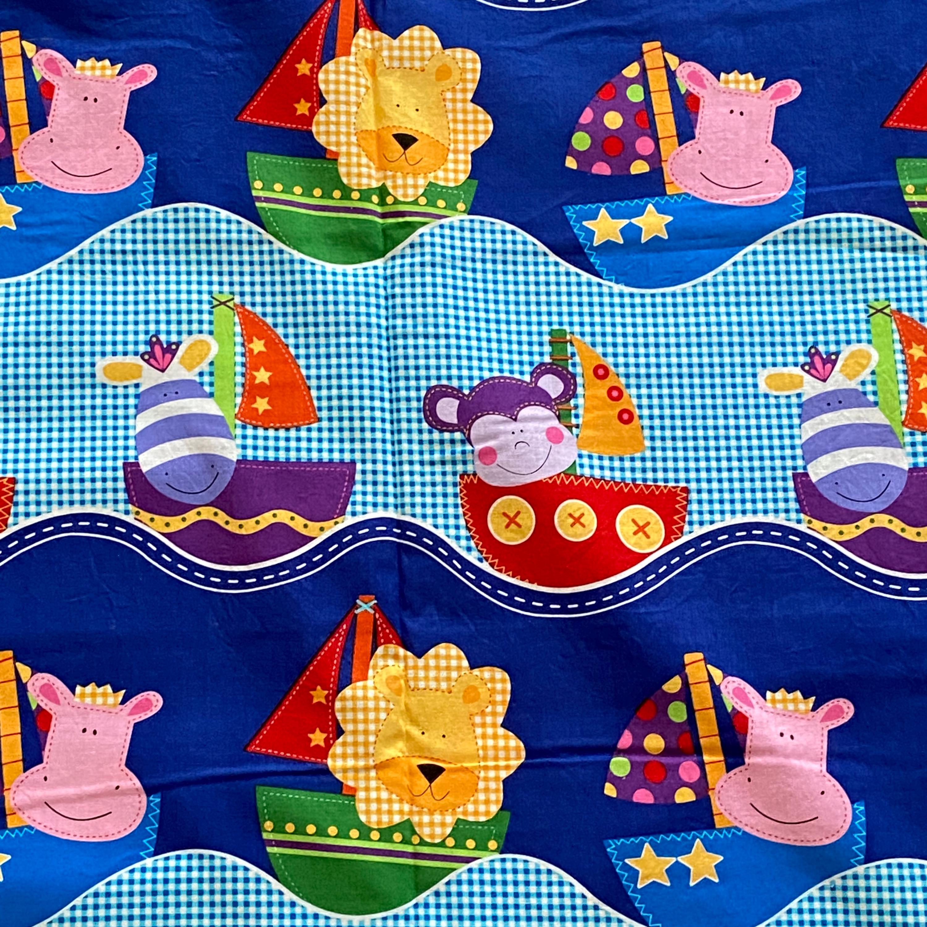 BTY Vintage Gingham Animal Sailboat Fabric Cotton Prints - Etsy Canada