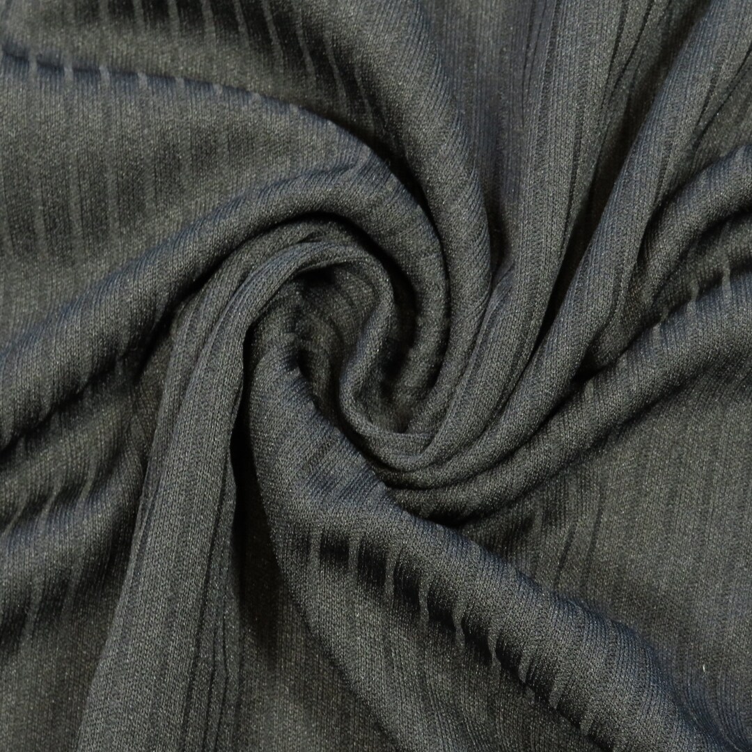 BTY 1970s Black Polyester Rib Knit Fabric Vintage - Etsy