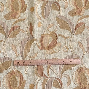 BTY Vintage Golden Beige Floral Chenille Upholstery Fabric