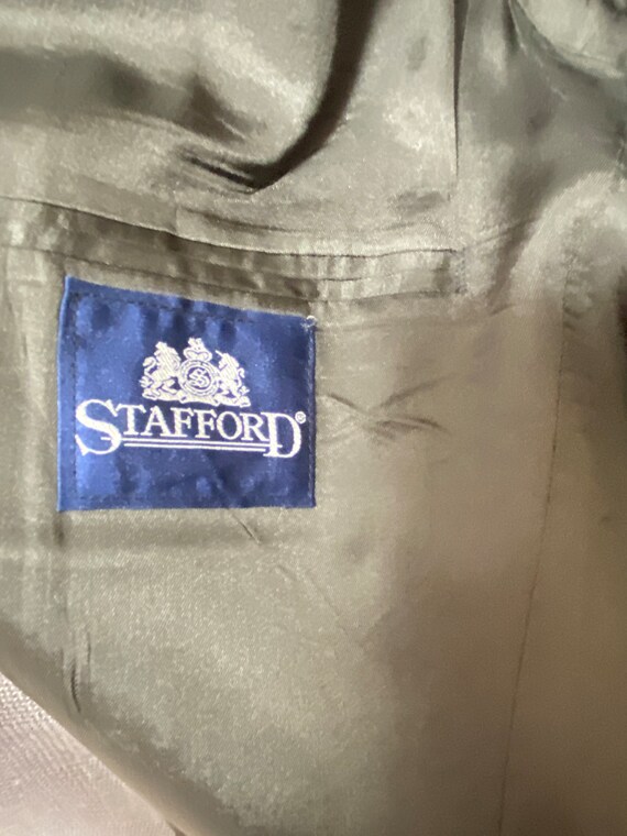 Mens Vintage Stafford Sport Coat Blue Gray Plaid … - image 5