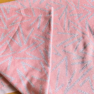 1.5 YD Vintage 1980s Pink Silver Sweater Fabric