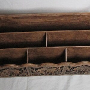 Vintage tiki style faux wood organizer image 3