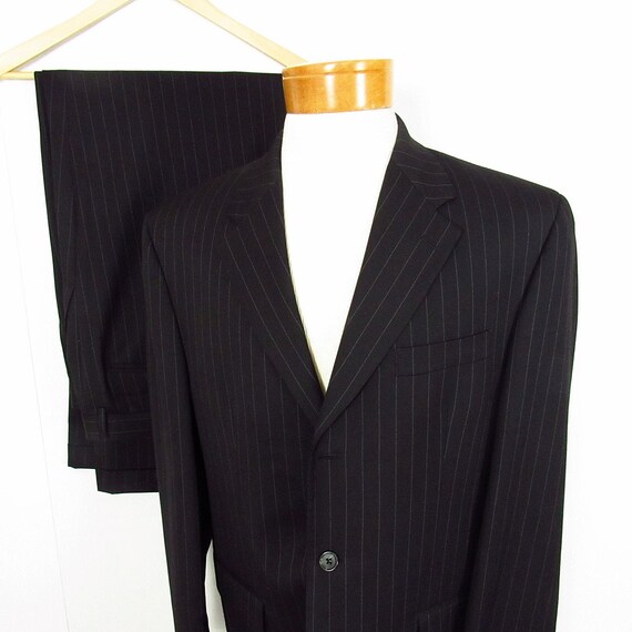 1990s Vintage Pinstripe Suit 42R 32.5x31.25 CHAPS