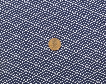 Geometric Fabric Blank Quilting 5075 Dark Blue Cotton 1.9 YD