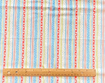 Novelty Polka Dot Stripe Fabric Pastel Cotton 44x37