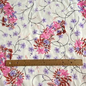 2 YD Vintage Polyester Pique Floral Knit Fabric