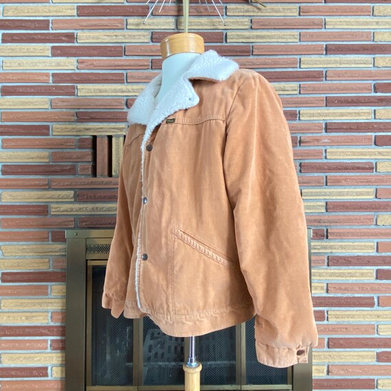 Mens 1970s Corduroy Trucker Jacket Sherpa Line Wr… - image 3