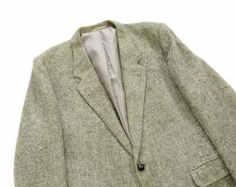 Mens Vintage Crescent Wool Tweed Sport Coat Gray 43R