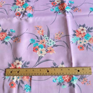 2.5 YD Vintage Floral Apparel Fabric Pastel Purple