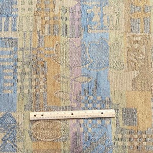 BTY Early 80s Flower Brocade Upholstery Fabric Pastel Beige