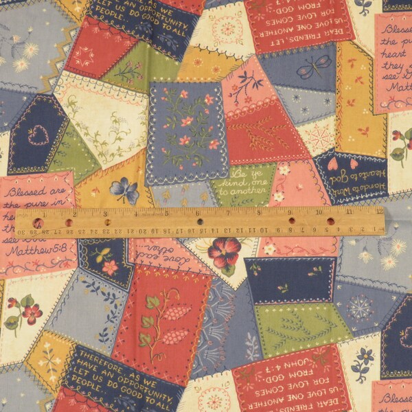 Vintage Religious Patchwork Fabric Traditions 5368 2 YD