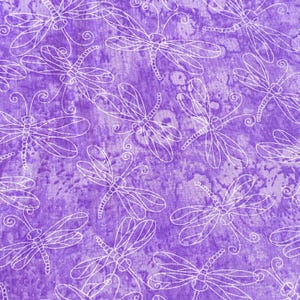 1.1 YD Purple Dragonfly Fabric Quilting Cotton