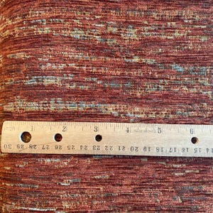 1.7 YD Soft Brick Red Abstract Chenille Upholstery Fabric