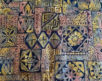 BTY Vintage Abstract Geometric Fabric 1990s Cotton Print
