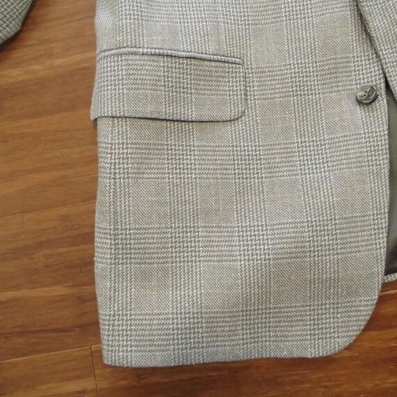 Mens Vintage Stafford Sport Coat Gray Plaid 42L B… - image 2