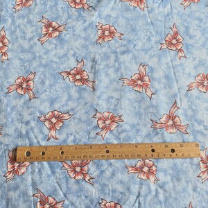 BTY Vintage Bows Fabric Dusty Blue QUilting Cotton