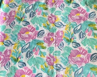 BTY Vintage Bold Pastel Floral Fabric Cotton Print Robert Kaufman