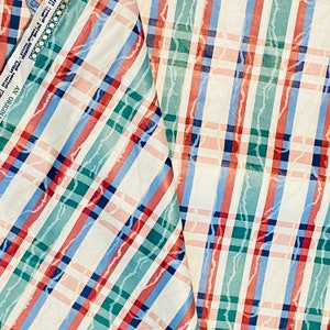 BTY Vintage Chintz Fabric Multicolor Check Interior Decor