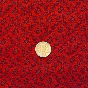 1.6 YD Red Ditsy Floral Fabric Quilting Cotton