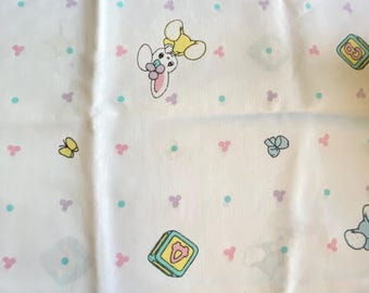 Vintage Precious Moments Nursery Fabric White Cotton Blend 26x44