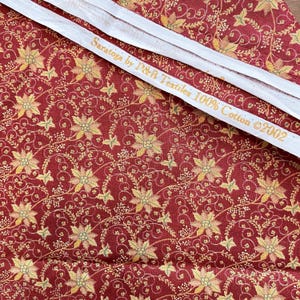BTY Vintage Floral Fabric Brick Red Quilting Cotton