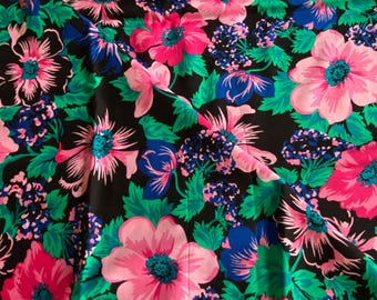 1 YD Bold Panther Floral Apparel Fabric Rayon or Blend