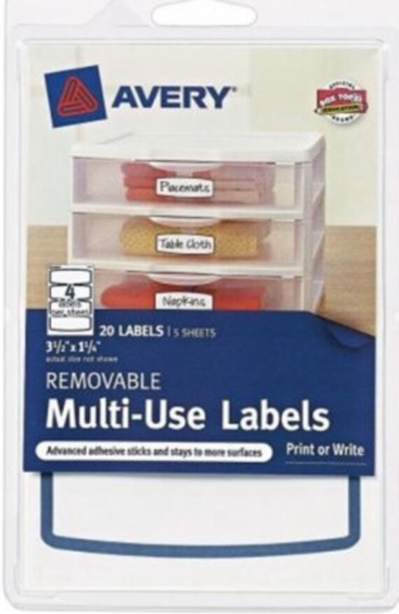 IDENTIFICATION Labels AVERY REMOVABLE Multiuse 41446 Blue Border 3-1/2