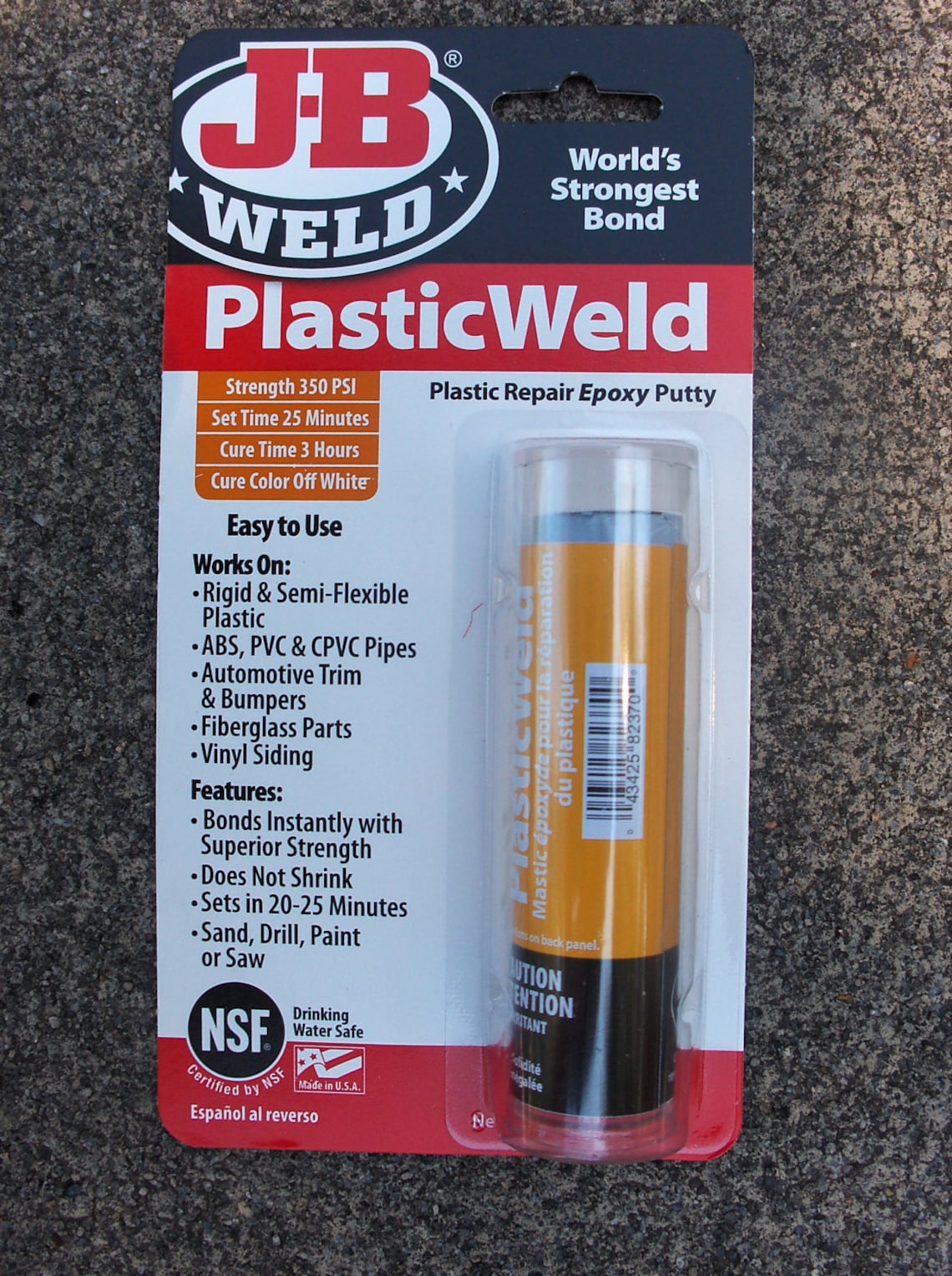 JB WELD Plasticweld Epoxy Putty 8237 Functional Cure 2 to 3 Etsy