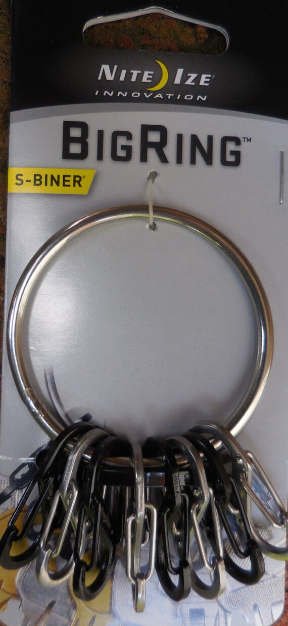 2 Stainless Steel Key Chain Ring With 8 Stainless Steel Key-Holding S-Biners Nite Ize BigRing Steel 