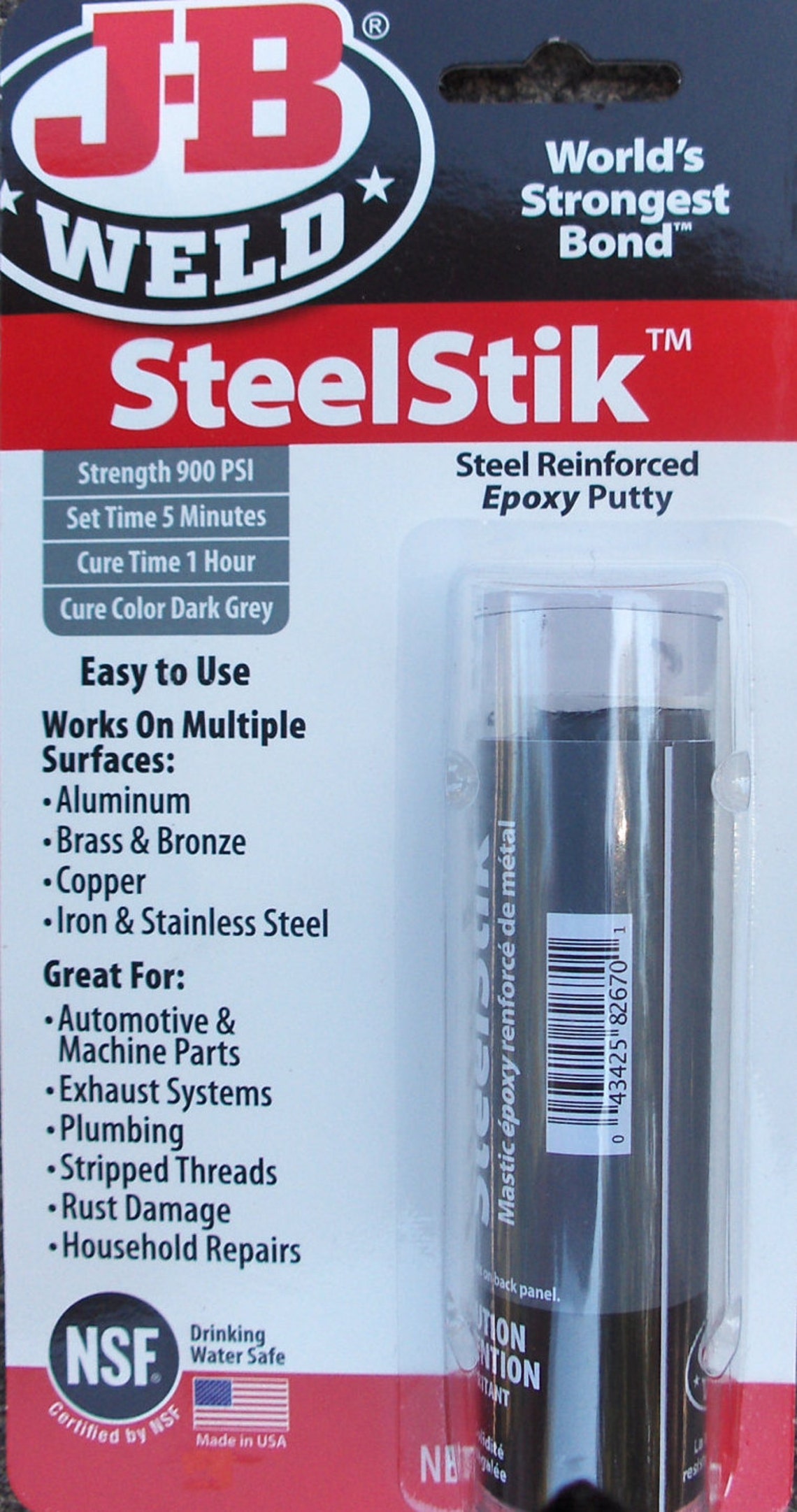 JB WELD STEELSTICK Epoxy putty 8267 Steel Iron Stainless Etsy